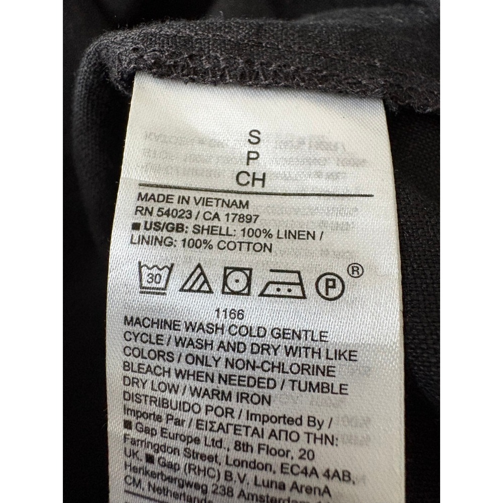 Banana Republic Lisa Midi Dress 100% Linen Small Black Halter Cutout Twist Front - Picture 13 of 15